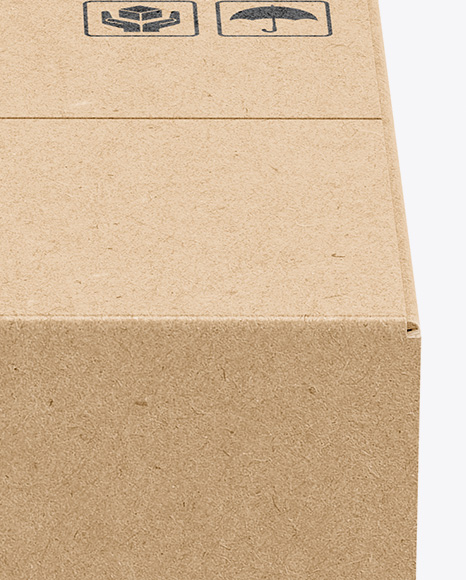 Kraft Box Mockup   Side View (High Angle Shot) PSD #2