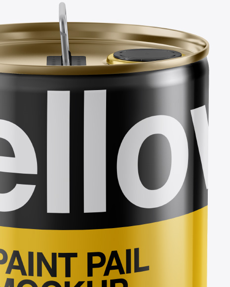 Download Glossy Paint Pail Mockup Front View High Angle Shot In Bucket Pail Mockups On Yellow Images Object Mockups Yellowimages Mockups