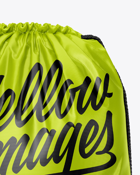 Glossy Gym Sack Mockup Front View In Apparel Mockups On Yellow Images Object Mockups