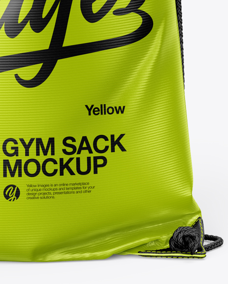 Download Glossy Gym Sack Mockup Front View In Apparel Mockups On Yellow Images Object Mockups