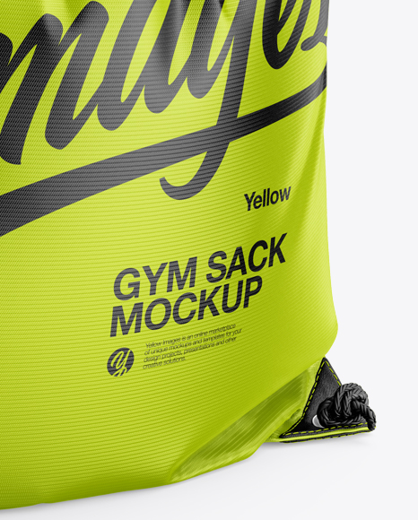 Download Glossy Gym Sack Mockup Front Half Side View In Apparel Mockups On Yellow Images Object Mockups PSD Mockup Templates