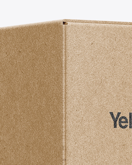 Download Kraft Box Mockup Half Side View In Box Mockups On Yellow Images Object Mockups Yellowimages Mockups