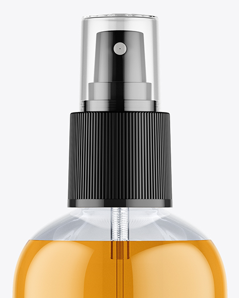 Clear Plastic Cosmetic Bottle w  Transparent Cap Mockup PSD #2