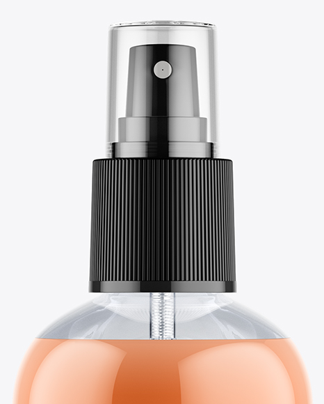 Clear Plastic Cosmetic Bottle w  Transparent Cap Mockup PSD #2
