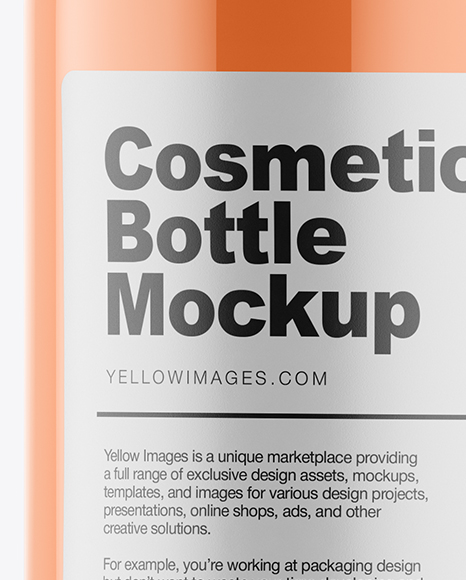 Clear Plastic Cosmetic Bottle W Transparent Cap Mockup In Bottle Mockups On Yellow Images Object Mockups