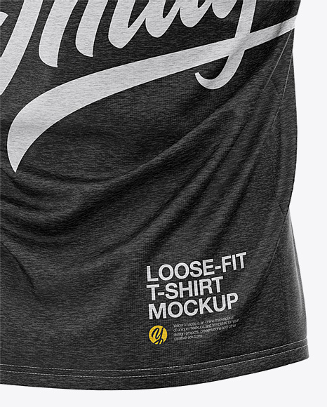 Men S Heather Loose Fit T Shirt Back Half Side View In Apparel Mockups On Yellow Images Object Mockups