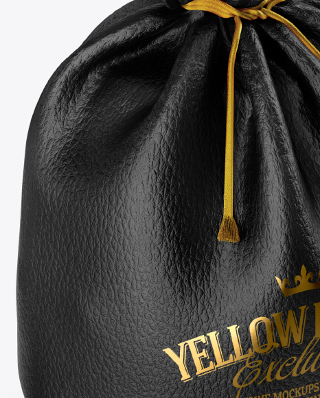 Download Leather Sack Mockup Half Side View High Angle Shot In Bag Sack Mockups On Yellow Images Object Mockups