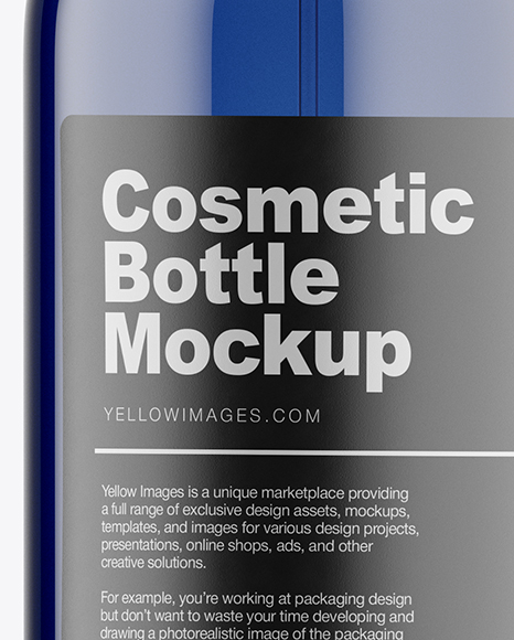 Download Blue Plastic Cosmetic Bottle W Transparent Cap Mockup In Bottle Mockups On Yellow Images Object Mockups PSD Mockup Templates