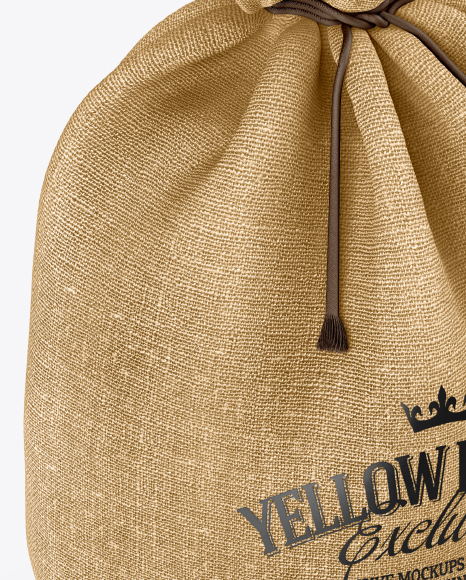 Download Canvas Sack Mockup Half Side View High Angle Shot In Bag Sack Mockups On Yellow Images Object Mockups