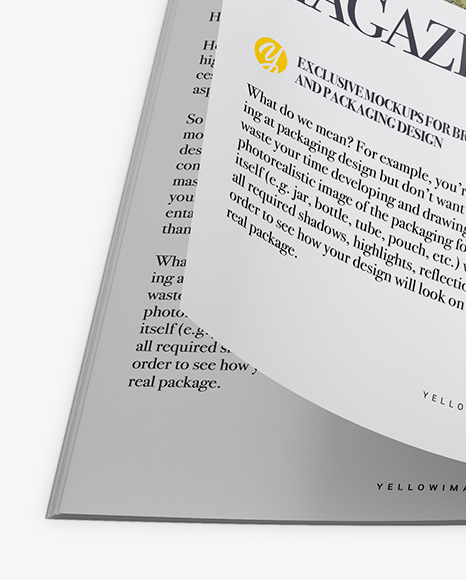 Opened Magazine Mockup Top View In Stationery Mockups On Yellow Images Object Mockups