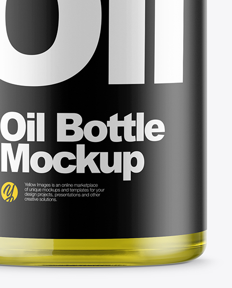 Clear Glass Oil Bottle Mockup PSD #1