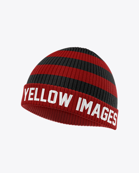 Download Winter Hat Mockup Half Side View In Apparel Mockups On Yellow Images Object Mockups