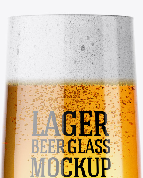 Download Embassy Glass With Lager Beer Mockup In Cup Bowl Mockups On Yellow Images Object Mockups