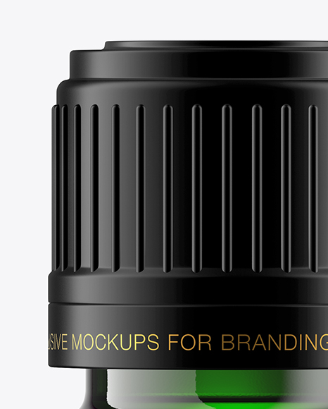 Green Glass Oil Bottle Mockup PSD #2