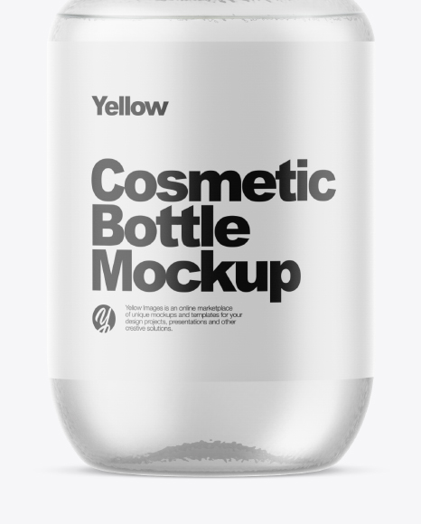 Clear Glass Cosmetic Bottle with Liquid Mockup PSD #1