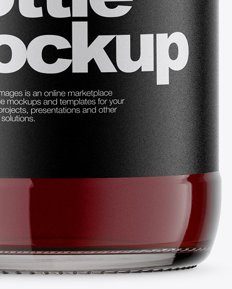 Clear Glass Bottle With Red Ale Mockup PSD #1