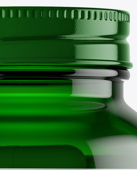 Green Glass Bottle With Pills Mockup PSD #2