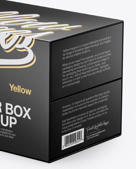 Download Box Mockup Half Side View High Angle Shot In Box Mockups On Yellow Images Object Mockups Yellowimages Mockups