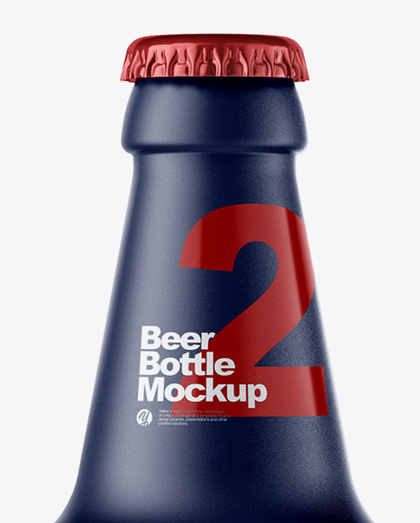 Matte Ceramic Beer Bottle Mockup PSD #2