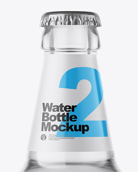 Clear Glass Bottle With Water Mockup PSD #2