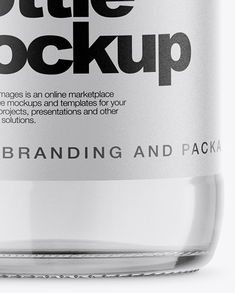 Clear Glass Bottle With Water Mockup PSD #1