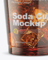 Download Transparent Plastic Soda Cup With Ice Mockup In Cup Bowl Mockups On Yellow Images Object Mockups PSD Mockup Templates