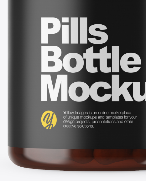 Amber Pills Bottle Mockup PSD #6