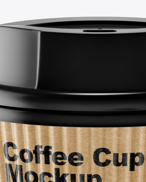 Kraft Coffee Cup Mockup   Front View (High Angle Shot) PSD #2