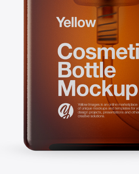 Amber Cosmetic Bottle Mockup   Front View PSD #1