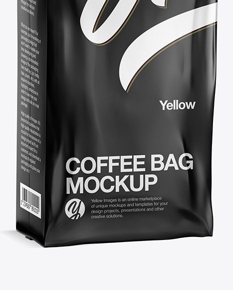 500g Glossy Coffee Bag Mockup - Half Side View