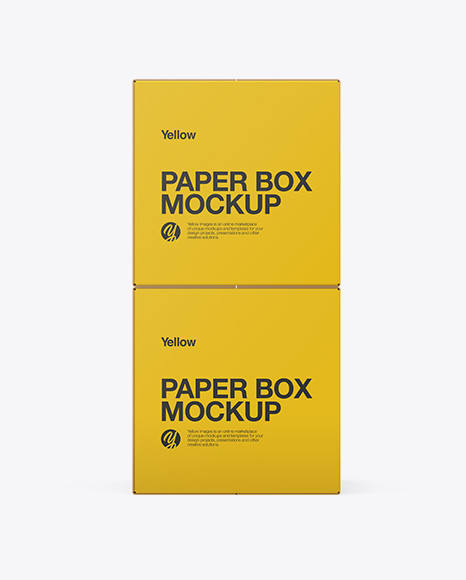 Download Two Paper Boxes Mockup Front View In Box Mockups On Yellow Images Object Mockups