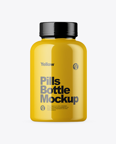 Glossy Pills Bottle Mockup PSD #2