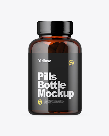Amber Pills Bottle Mockup PSD #2