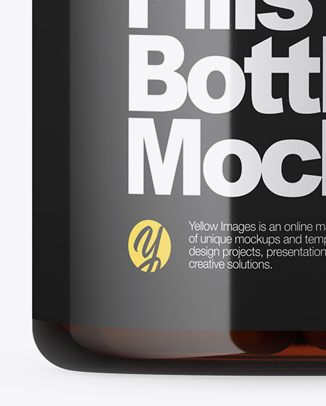 Amber Pills Bottle Mockup PSD #6