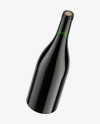 750ml Green Glass Dark Wine Bottle Mockup