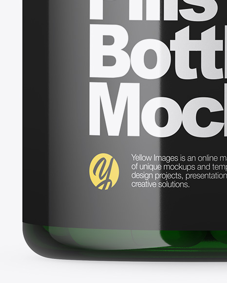 Green Pills Bottle Mockup PSD #6