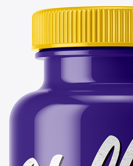 Glossy Plastic Pills Bottle Mockup PSD #1
