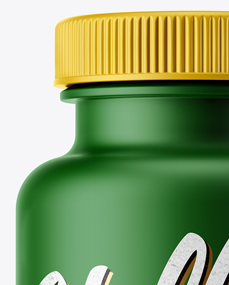 Matte Plastic Pills Bottle Mockup on Yellow Images Object Mockups