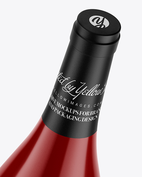 750ml Glossy Ceramic Wine Bottle Mockup PSD #2