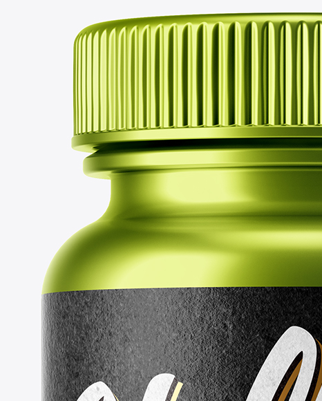 Metallized Plastic Pills Bottle Mockup PSD #1