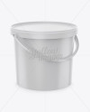 Plastic Bucket Mockup - Halfside View (High-Angle Shot)