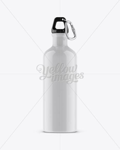 Download Glossy Water Bottle Mockup - Front View PSD