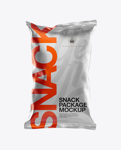 Snack Package Mockup In Flow Pack Mockups On Yellow Images Object Mockups