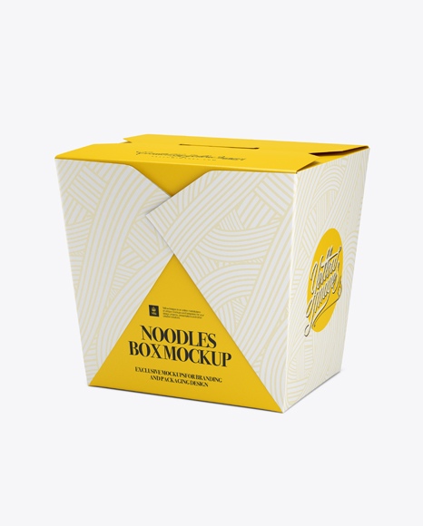 Download Noodles Box Mockup Half Side View In Box Mockups On Yellow Images Object Mockups Yellowimages Mockups