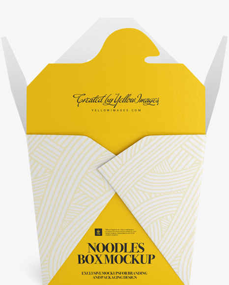 Download Opened Noodles Box Mockup In Box Mockups On Yellow Images Object Mockups PSD Mockup Templates