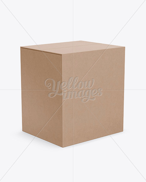 Download Kraft Paper Box Mockup Front View In Box Mockups On Yellow Images Object Mockups PSD Mockup Templates