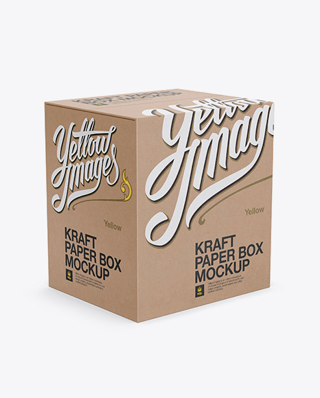 Download Download Matte Square Carton Box Mockup Half Side View PSD - Kraft Paper Box Mockup Half Side ...