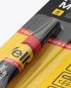 Super Glue Package Mockup - Halfside View on Yellow Images Object Mockups