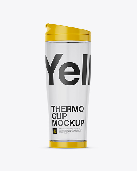 Download Clear Plastic Thermo Cup Mockup In Object Mockups On Yellow Images Object Mockups