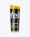 Download Glossy Plastic Thermo Cup Mockup in Object Mockups on Yellow Images Object Mockups